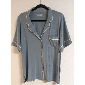 Wmn's NWT~VICTORIA SECRET Blue Short Sleeve Super Soft Modal Pajama Top Shirt XL